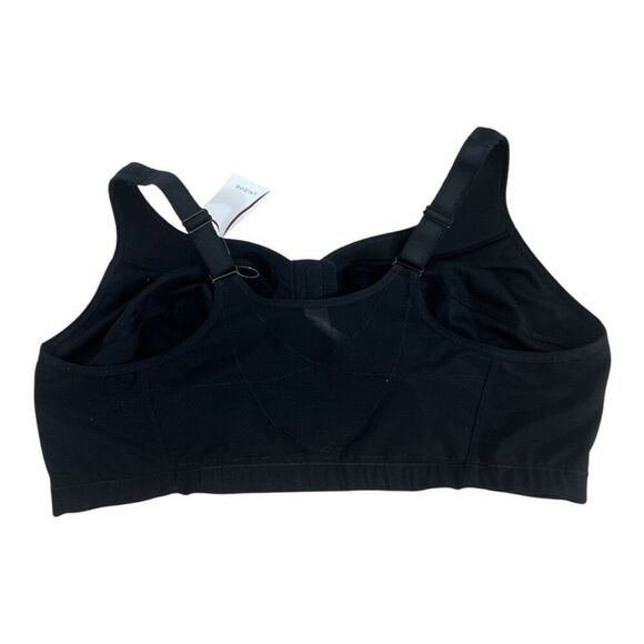 Laudine Hook Eye Front Close Wireless Bra Plus Size 44G Black Back Support - Picture 3 of 12